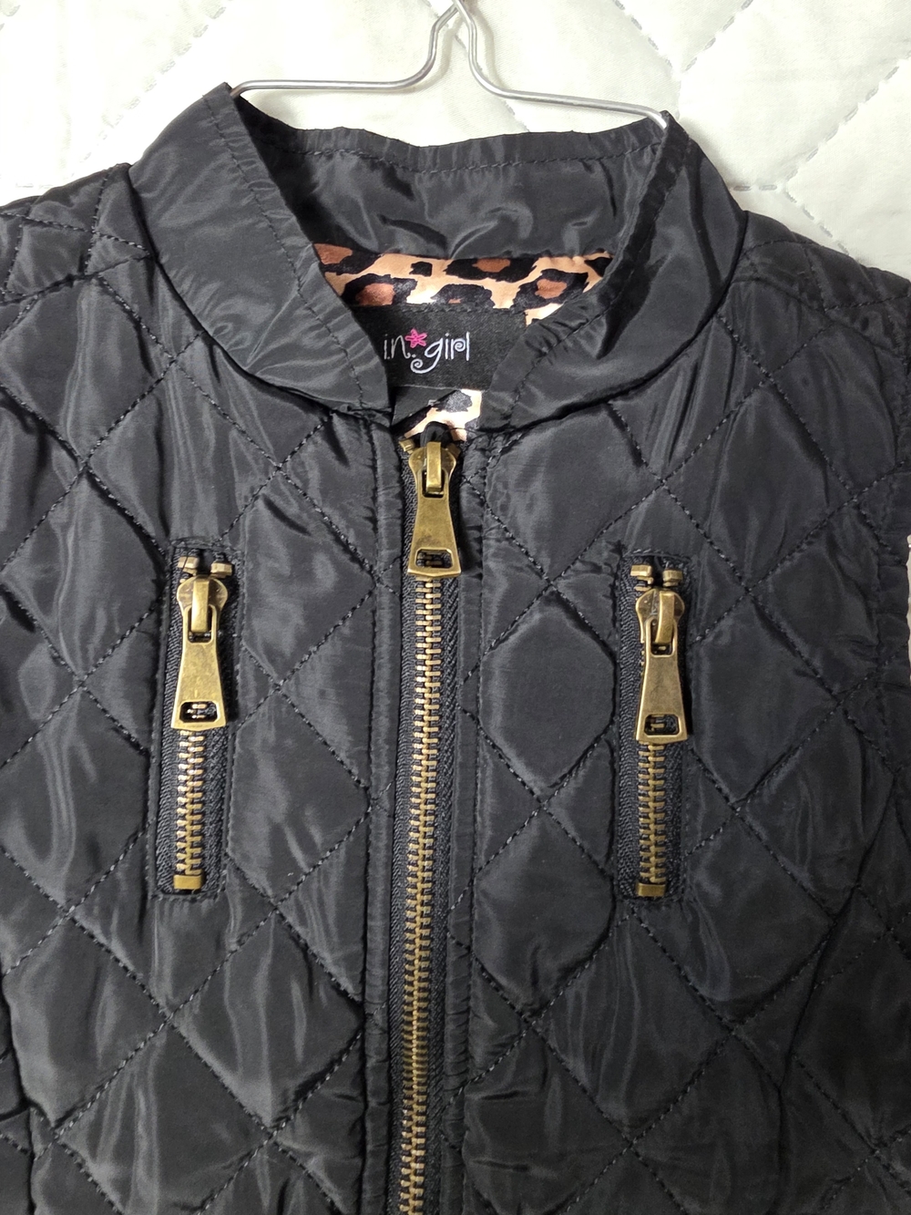 In Girls Black Gold Accent Quilted Jacket Vest
Size 5 - Picture 9 of 9